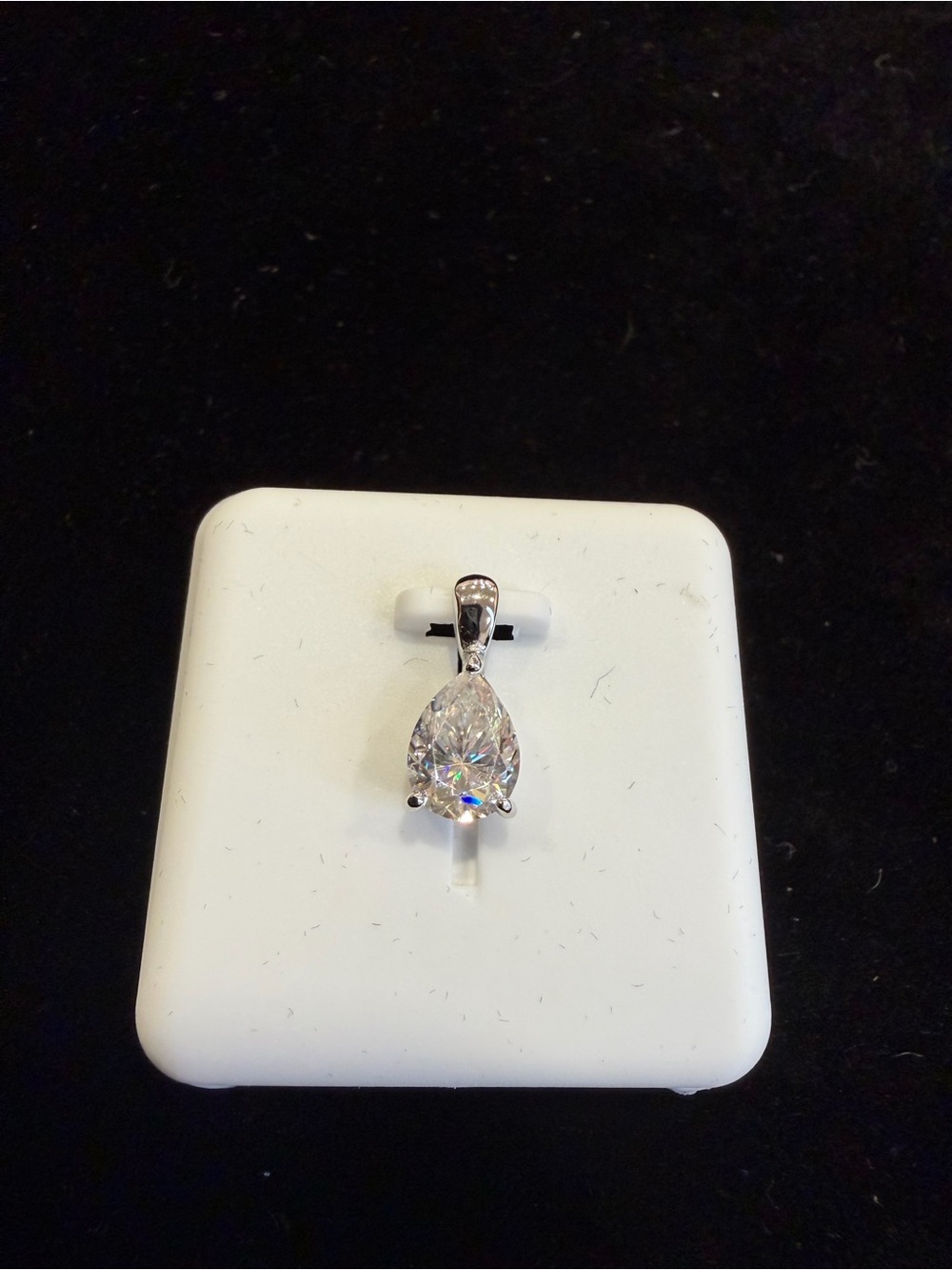 $300 Retail 1.0 Carat Moissanite Solitaire Pendant in 925 Sterling Silver